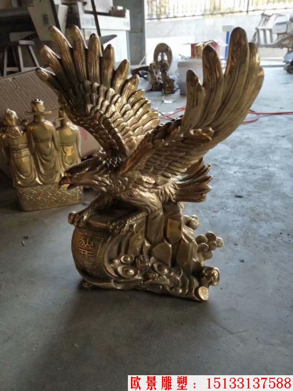铸铜老鹰雕塑，老鹰工艺品，办公室老鹰雕塑1